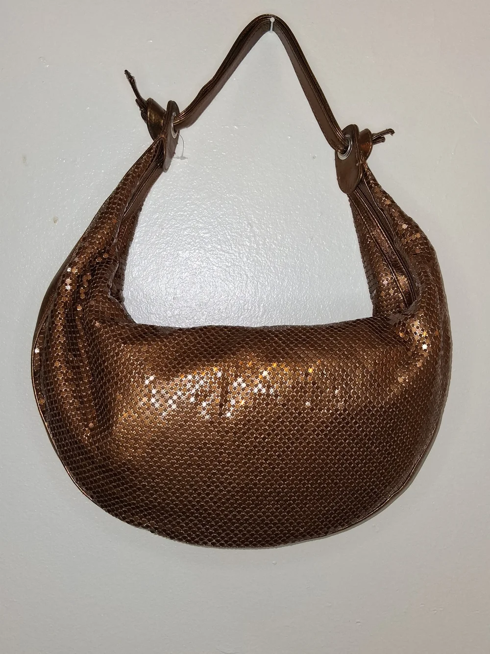 Metallic Brown Sequin Hobo Bag